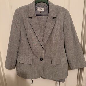 Le Suit Light Gray Tailored Women's Blazer